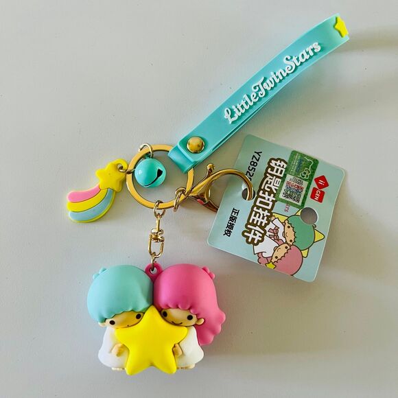 LITTLE TWIN STARS Keychain Keyring Key Fob Holder Bag Charm Accessories - Picture 1 of 2